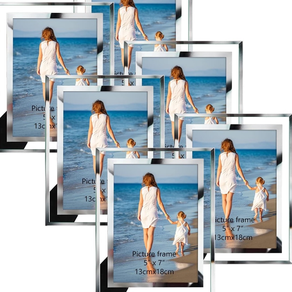 Set of (6) Mirrored Picture Frames